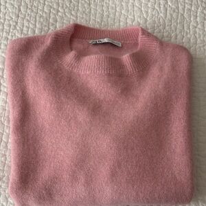 Zara Dusty Pink oversized  Crewneck Sweater
